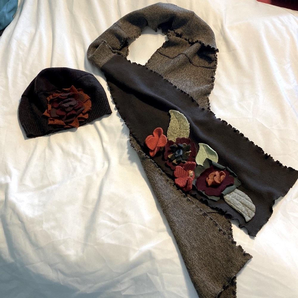 Brown Cap and Scarf set